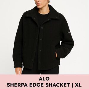 Alo Sherpa Edge Shacket Black Oversized Cozy Streetwear Layer Jacket XL